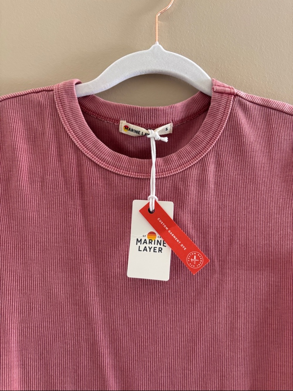 Marine Layer Lexi Rib Sun-In Crew Tee. Brick. Small. NWT. - Picture 2 of 6